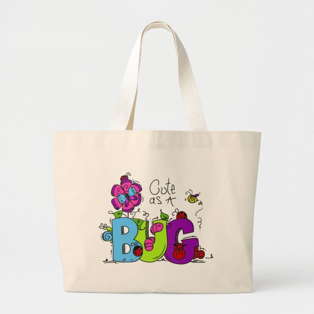 Bolsa Tote Grande Bonito como um inseto (Frente)