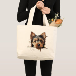 Bolsa Tote Grande Bonito Engraçado Rosto De Puppy