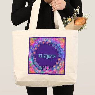 Bolsa Tote Grande Bonito Inspiridade Roxa Personalizada Tote Bag