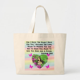 BOLSA TOTE GRANDE BONITO MANTEIGA JEREMIAH 29:11