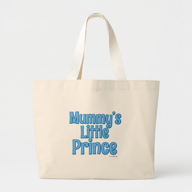 Bolsa Tote Grande Bonito Príncipe Baby Mummy Slogan Design (Frente)