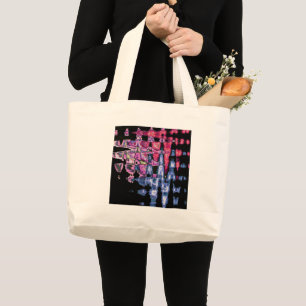 Bolsa Tote Grande Bonito roxo, Cinza de Cinza e Aquarela Preta