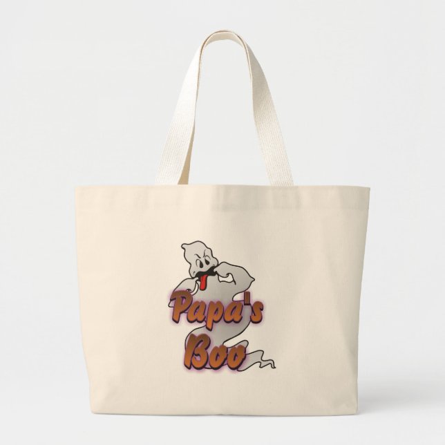 Bolsa Tote Grande Boo Halloween Ghost do Papa (Frente)