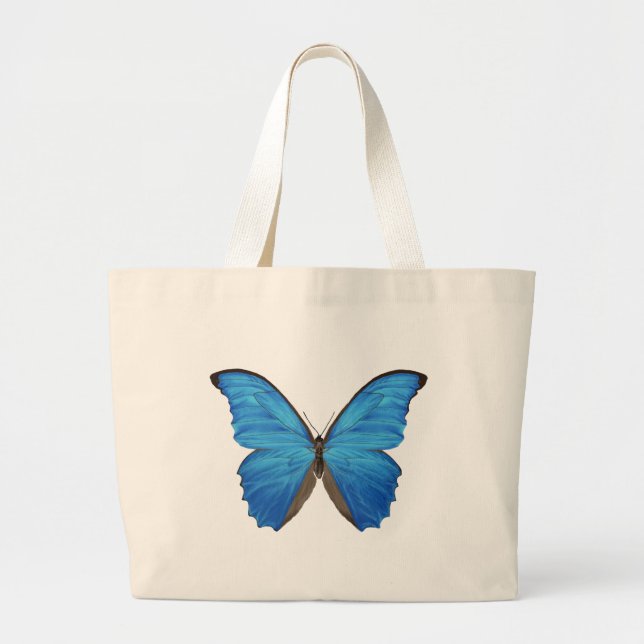 Bolsa Tote Grande Borboleta azul de Morpho (Frente)