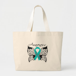 Bolsa Tote Grande Borboleta da consciência de Gravis da miastenia