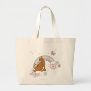 Bolsa Tote Grande Borboleta do arco-íris de Scooby-Doo