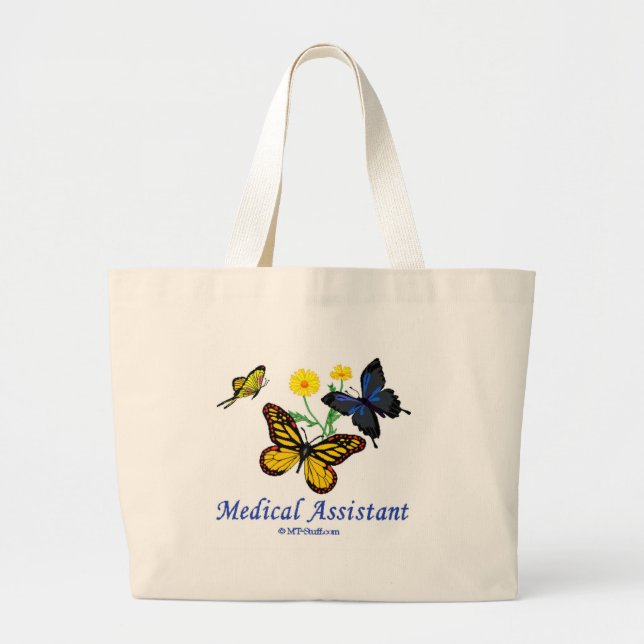 Bolsa Tote Grande Borboleta do assistente médico (Frente)