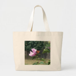 Bolsa Tote Grande Borboleta e Rosa de Sharon