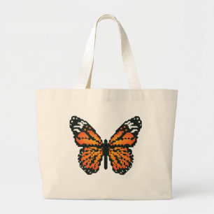 Bolsa Tote Grande Borboleta monarca em polígono