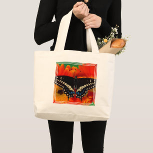 Bolsa Tote Grande Borboleta Rabo de Andorinha em Gerbera