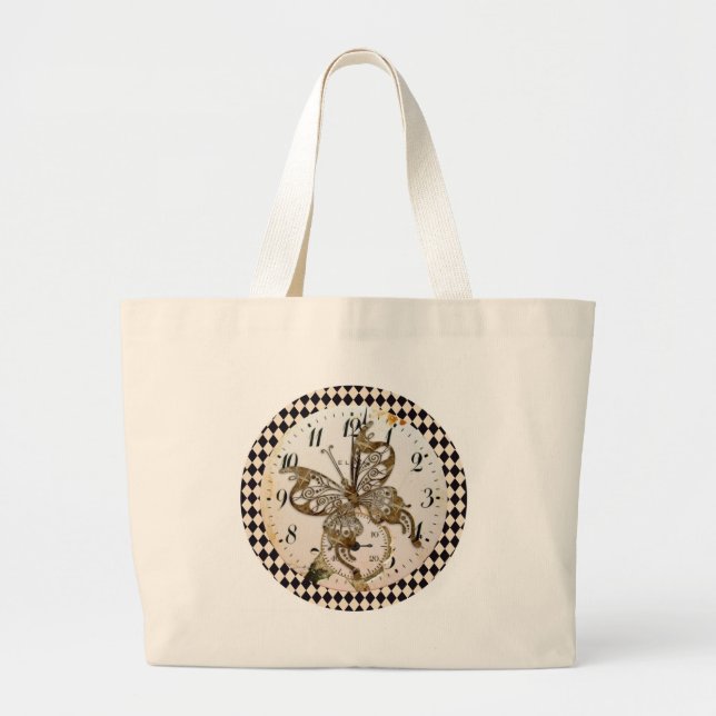 Bolsa Tote Grande Borboleta Steampunk (Frente)