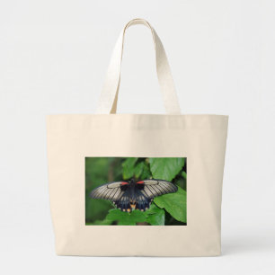 Bolsa Tote Grande Borboleta vermelha preta