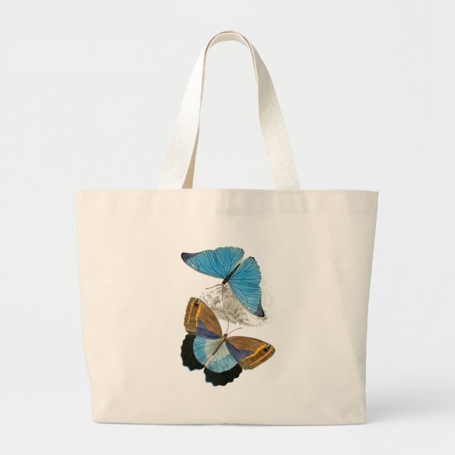 Bolsa Tote Grande Borboletas - Azul (Frente)