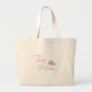 Bolsa Tote Grande Borboletas gêmeas da mamã