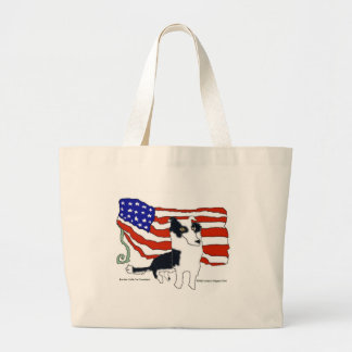 Bolsa Tote Grande Border collie para o presidente