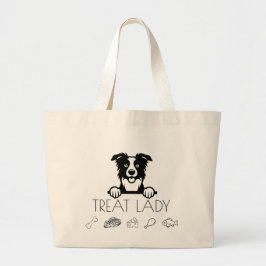 Bolsa Tote Grande Border Collie "Treat Lady"