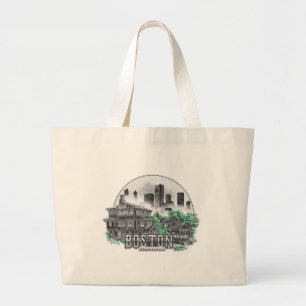 Bolsa Tote Grande Boston City Massachusetts EUA