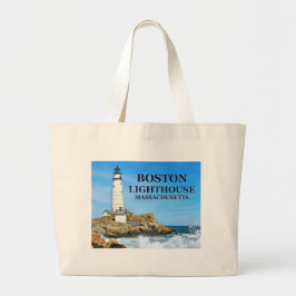 Bolsa Tote Grande Boston Lighthouse, Massachusetts Tote Bag