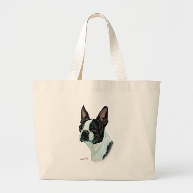 Bolsa Tote Grande Boston Terrier (Frente)