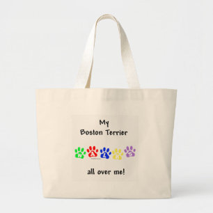 Bolsa Tote Grande Boston Terrier Walks