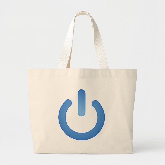 Bolsa Tote Grande Botão simples do poder (Frente)