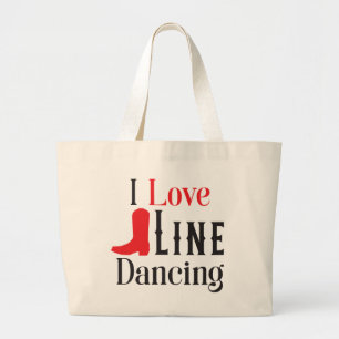 Bolsa Tote Grande Botas de Cowboy Dança em Linha Música Country