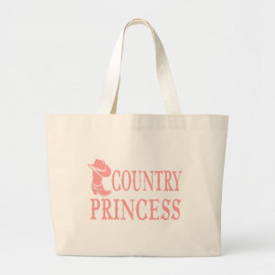 Bolsa Tote Grande Botas de Cowgirl Princesa Country Chapéu de Cowboy