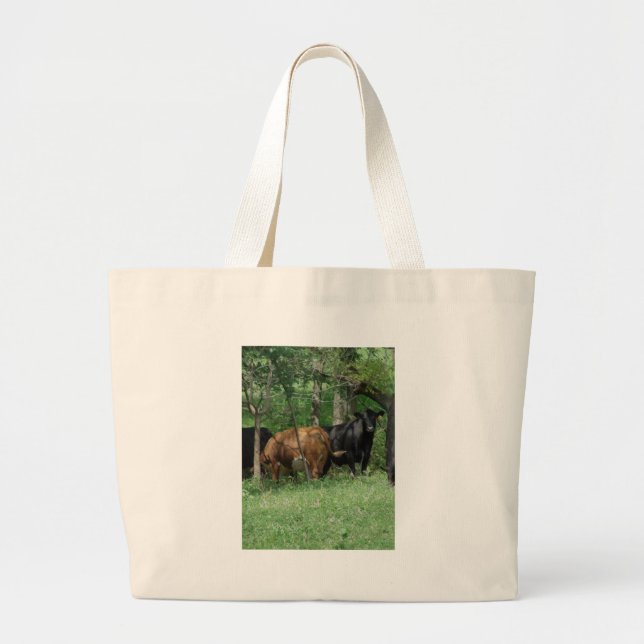 Bolsa Tote Grande Bovinos numa pastagem (Frente)