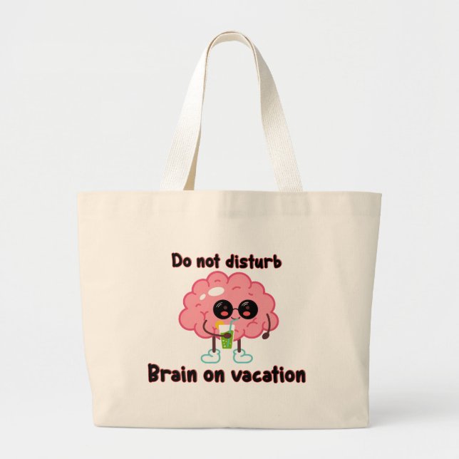 Bolsa Tote Grande  Brain on Vacation (Frente)