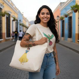 Bolsa Tote Grande Branca de Neve