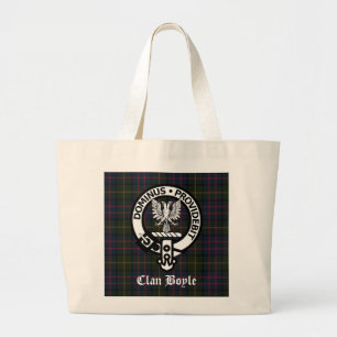 Bolsa Tote Grande Brasão do Clã Boyle e Tartan