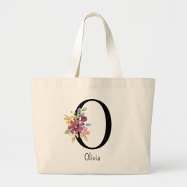 Bolsa Tote Grande Bridesmaid Gift Wild Flower Alphabet O Tote Bag