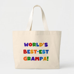 Bolsa Tote Grande "Bright Colors World's Best Grampa Gifts"