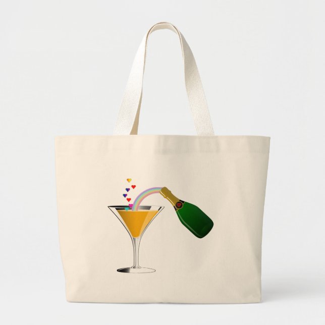 Bolsa Tote Grande Brinde de Champagne (Frente)