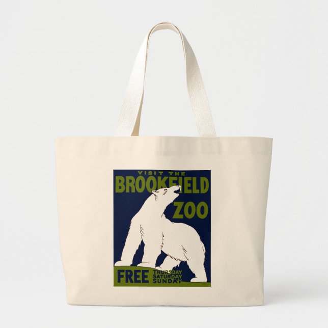 Bolsa Tote Grande Brookfield Zoo, Poster do Programa de Arte Federal (Frente)