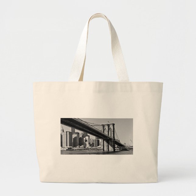 Bolsa Tote Grande Brooklyn Bridge Nova Iorque (Frente)