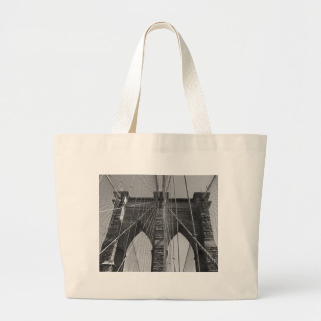 Bolsa Tote Grande Brooklyn Bridge Nova Iorque (Frente)