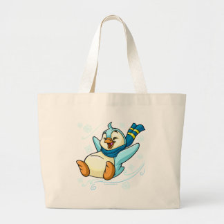 Bolsa Tote Grande Bruce azul que desliza através do gelo