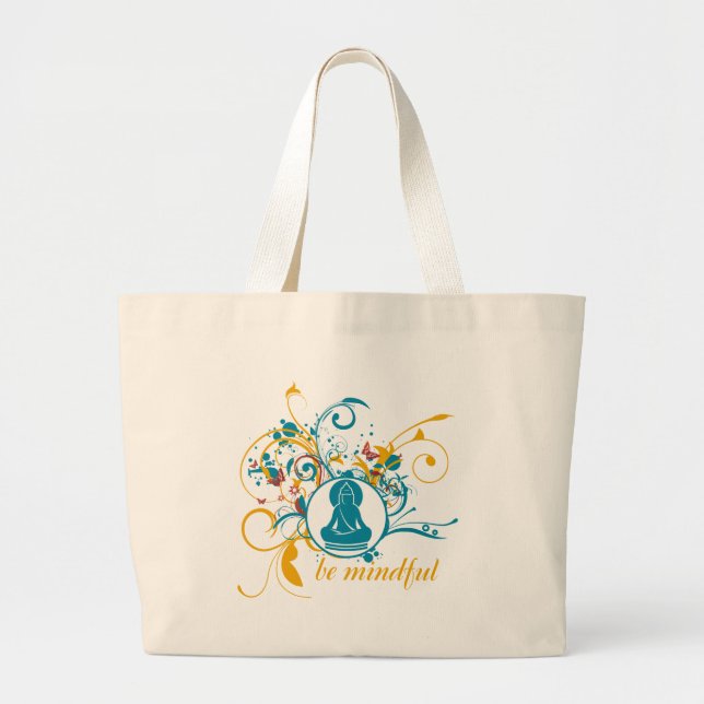 Bolsa Tote Grande Buddha seja consciente (Frente)