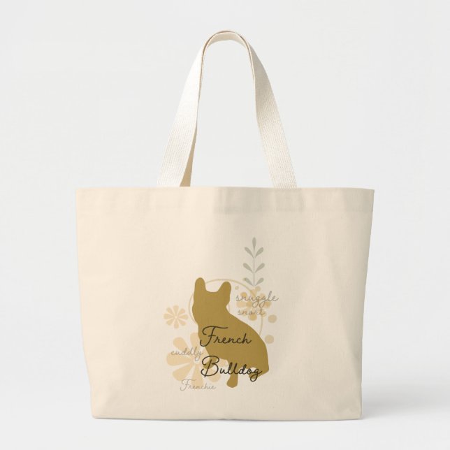 Bolsa Tote Grande Buldogue Francês (Frente)