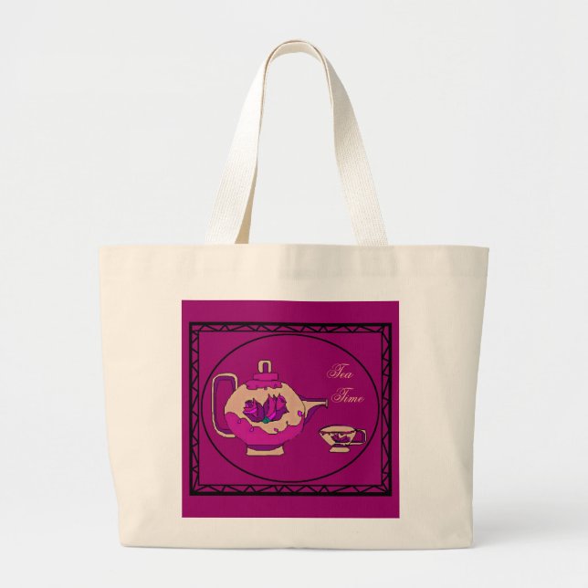 Bolsa Tote Grande Bule cor-de-rosa (Frente)