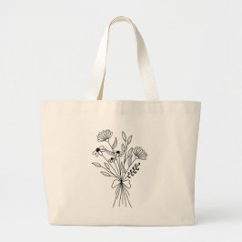 Bolsa Tote Grande Buquê do Jardim de Flores Selvagens
