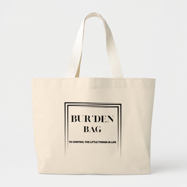BOLSA TOTE GRANDE BUR'DEN BAG BLACK NATURAL JUMBO TOTE BAG (Frente)