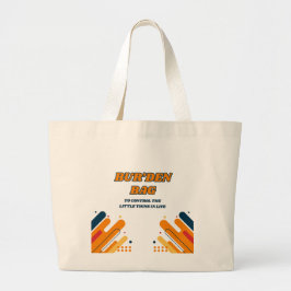 BOLSA TOTE GRANDE BUR'DEN BAG, ORANGE ABSTRACT CANVAS JUMBO TOTE BAG