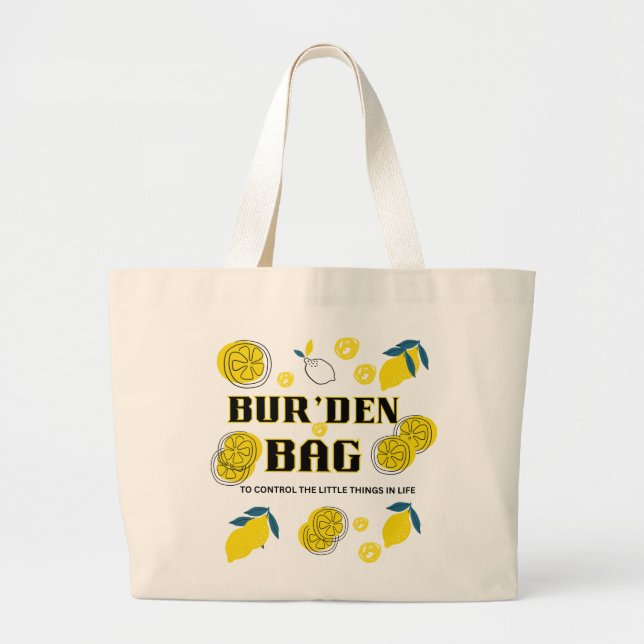 BOLSA TOTE GRANDE BUR'DEN BAG, SLICE OF LEMON CANVAS JUMBO TOTE BAG (Frente)