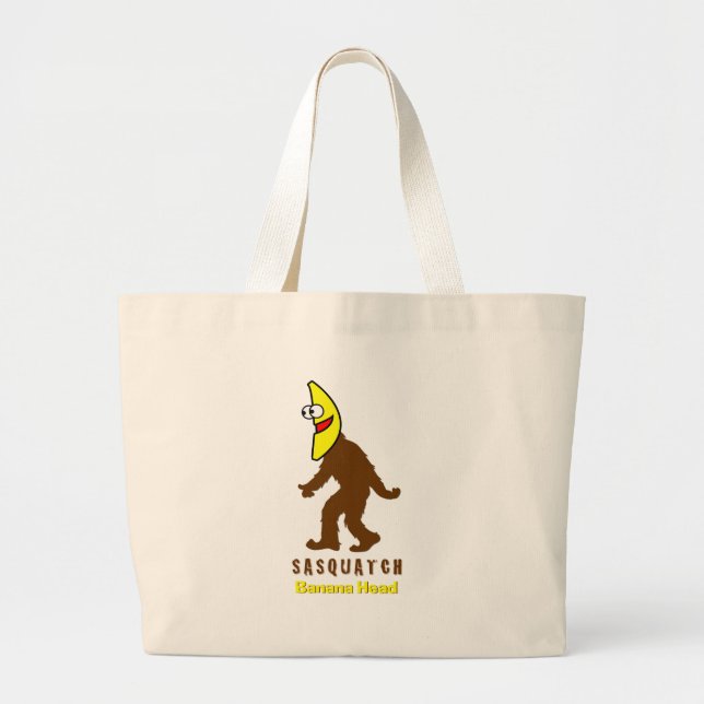 Bolsa Tote Grande Cabeça de Banana Sasquatch (Frente)