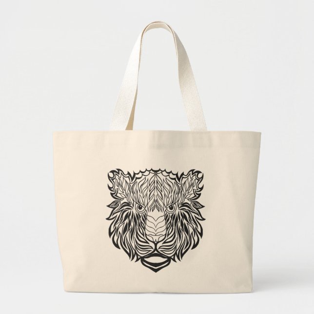 Bolsa Tote Grande Cabeça do tigre do estilo (Frente)