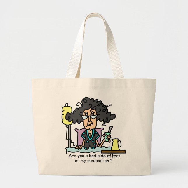 Bolsa Tote Grande Cabelo escuro do efeito secundário da (Frente)