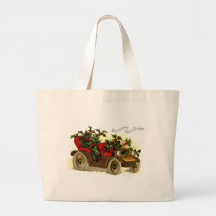 Bolsa Tote Grande Cabriolet enchido com o natal vintage do azevinho