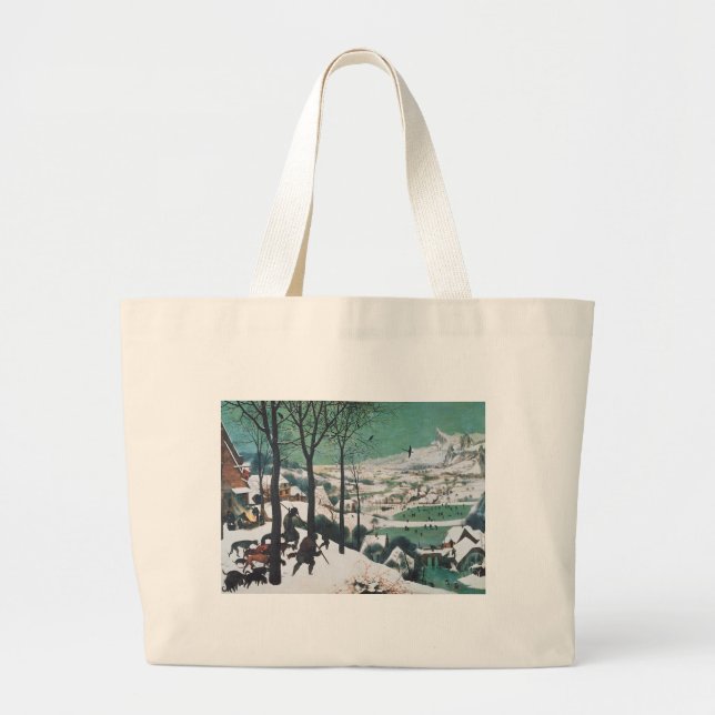 Bolsa Tote Grande Caçadores na neve por Bruegel (Frente)